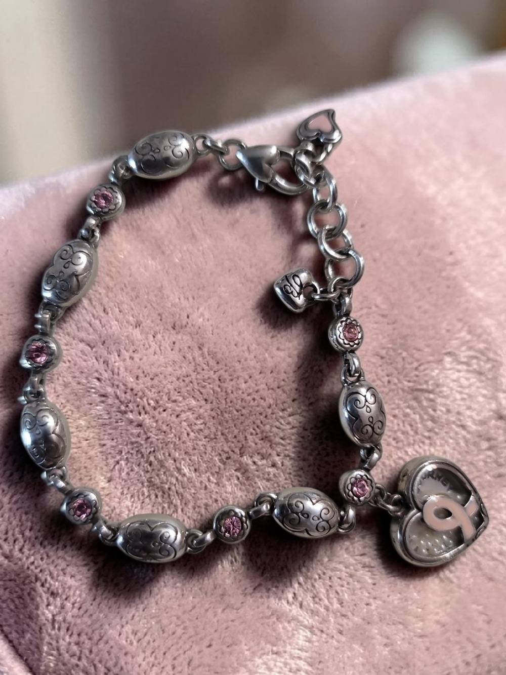 Brighton Love Heals Silver Breast Cancer Awareness Bracelet - Picture 5 of 5